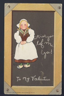 E. Curtis Artist - Chalkboard C.1902 TUCK - Dutch Girl White Dress - BLANK BACK - Other & Unclassified