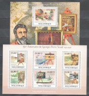 Mozambique - 2009 - Painting: Georges Pierre Seurat - Yv 2818/22 + Bf 228 - Other & Unclassified