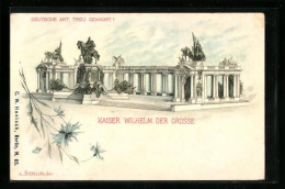 Lithographie Berlin, Denkmal Kaiser Wilhelm Der Grosse  - Mitte