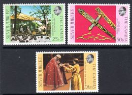 GAMBIA - 1977 SILVER JUBILEE SET (3V) FINE MNH ** SG 365-367 - Gambia (1965-...)