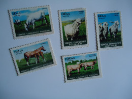 TURKEY   MNH   5  STAMPS    ANIMALS  HORSES  COW - Koeien