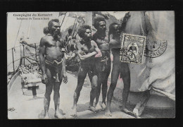 Nouvelles Hébrides Campagne Du Kersaint Indigènes De Tanna à Bord Bateau Timbre Stamp Nouvelle Calédonie Hommes " Nus " - Vanuatu