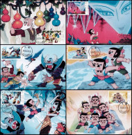 China Maximum Card 2020-12 Animation - Hulu Brothers,6 Pcs - Cartoline Maximum