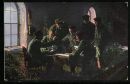 AK Soldaten Beim Karten Kloppen  - Cartes à Jouer