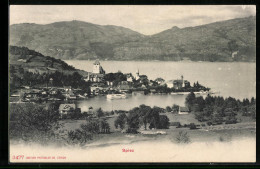 AK Spiez, Ortsansicht Mit Wasser- Und Bergblick  - Spiez