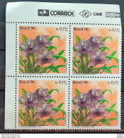 C 2007 Brazil Stamp World Orchid Conference Flora Prometae 1996 Block Of 4 Vignette Correios - Ungebraucht
