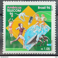 C 2001 Brazil Stamp Telecom Communication Volleyball Football Satellite Height 1996 - Unused Stamps