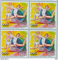 C 1997 Brazil Stamp 100 Years Olympic Games Atlanta 1996 Gymnastics Block Of 4 - Nuovi