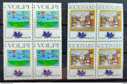 C 1988 Brazil Stamp Alfredo Volpi And Alberto Da Veiga Guignard Art 1996 Complete Series Block Of 4 - Unused Stamps