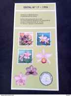 Brochure Brazil Edital 1996 17 Flora Orchids Flower Without Stamp - Brieven En Documenten