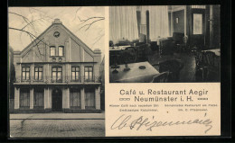 AK Neumünster I. H., Cafe Und Restaurant Aegir, Innenansicht  - Neumuenster