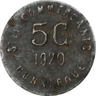 France, Société Des Commerçants - Dunkerque, 5 Centimes, 1920, TTB, Iron - Monétaires / De Nécessité