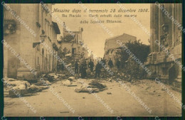 Messina Città Terremoto Dicembre 1908 Via Placida Morti Cartolina RB9021 - Messina