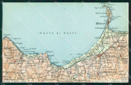 Messina Milazzo Golfo Di Patti Cartina Geografica Cartolina RB9185 - Messina