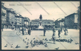 Livorno Città Piazza Vittorio Emanuele PIEGHINA Cartolina ZG1492 - Livorno