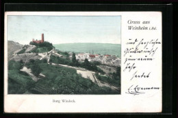 AK Weinheim I. Bd., Stadtansicht Mit Der Burg Windeck Im Vordergrund  - Weinheim