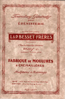 Catalogue 1900 / 1930 - BESSET - Ebénisterie, Moulures, Crémaillères, Sculptures - Publicidad