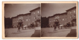 Stereo-Fotografie Unbekannter Fotograf, Ansicht Schreiberhau, Blick Auf Das König`s Hotel Mit Fotografen  - Fotos Estereoscópicas