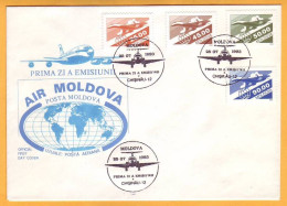 1993  Moldova Moldavie  FDC  Tu-144  Airmail, Aviation, Air Traffic, Aircraft. - Moldova