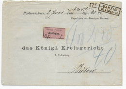 Danzig, Portomarken, 1875 An Das Königl. Kreisgericht Butow - Storia Postale