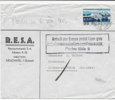 Neuchatel Nach Civrac-en-Médoc, Postverkehr Nicht Möglich 1940/1941 - Otros & Sin Clasificación