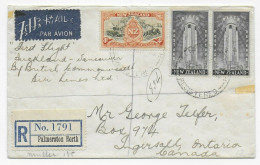Palmerston North, Luftpost, Einschreiben Nach Ingersoll Ontario, 1947 - Otros & Sin Clasificación