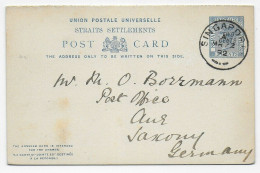 Post Card With Reply Card: Singapore To Germany, 1892 - Singapore (1959-...)