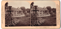 Stereo-Fotografie Strohmeyer & Wyman, New York, Ansicht Potsdam, Das Schloss Sanssouci Mit Brunnen  - Fotos Estereoscópicas