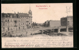 AK Karlsruhe, Strasse An Der Hirschbrücke In Der Südwest-Stadt  - Karlsruhe
