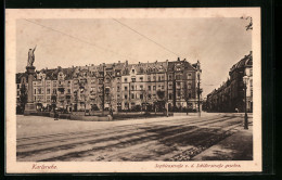 AK Karlsruhe, Denkmal In Der Sophienstrasse V. D. Schillerstrasse Gesehen  - Karlsruhe