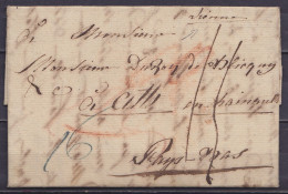 L. Non-datée (Période Hollandaise) De VIENNE Pour ATH En Hainaut Pays-Bas - Man. "Vienne" - Ports "15" & "16" - 1815-1830 (Periodo Holandes)