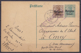 L. Affr. OC15 Càpt BIERWART /10.7.1917 Pour Notaire à MOHA - Cachet Oval Censure Militaire "Militärische PostÜberwaschun - OC1/25 Gouvernement Général