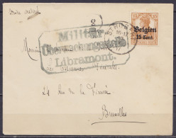 LSC Affr. OC15 Càd Fortune ST-HUBERT /19.5.1917 Pour Médecin à BRUXELLES - Cachet  Censure Militaire [Militärische Überw - OC1/25 General Government