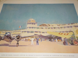 GRAVURE TRAFIC A L AEROGARE D-E PARIS LE BOURGET  1938 - Autres & Non Classés