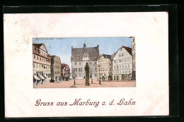 AK Marburg A. D. Lahn, Marktplatz Mit Gasthaus Zum Alten Ritter  - Marburg