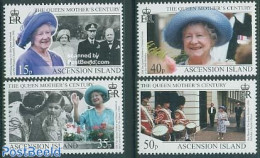 Ascension 1999 Queen Mother 99th Anniversary 4v, Mint NH, History - Kings & Queens (Royalty) - Case Reali