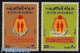 Kuwait 1985 National Census 2v, Mint NH, Science - Statistics - Unclassified