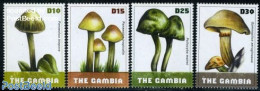 Gambia 2009 Mushrooms 4v, Mint NH, Nature - Mushrooms - Funghi
