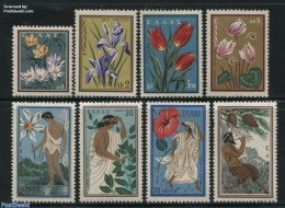 Greece 1958 Flowers, Nature Conservation Congress 8v, Mint NH, Nature - Religion - Environment - Flowers & Plants - Gr.. - Nuovi
