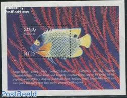 Maldives 1999 Blue-faced Angelfish S/s, Mint NH, Nature - Fish - Fishes
