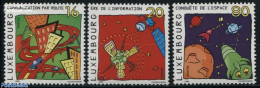 Luxemburg 1999 Cartoons, To The Future 3v, Mint NH, Transport - Space Exploration - Art - Comics (except Disney) - Sci.. - Nuevos