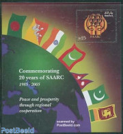 Maldives 2006 25 Years SAARC S/s, Mint NH, History - Various - Flags - Maps - Geografia