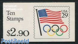 United States Of America 1991 Olympic Rings Booklet, Mint NH, History - Sport - Flags - Olympic Games - Stamp Booklets - Nuevos