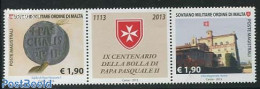 Sovereign Order Of Malta 2013 900 Years Papal Bull 2v+tab [:T:], Mint NH, Religion - Pope - Religion - Popes