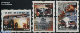 Türkiye 2015 Fire Brigade 3v, Mint NH, Sport - Transport - Mountains & Mountain Climbing - Automobiles - Fire Fighter.. - Autres & Non Classés