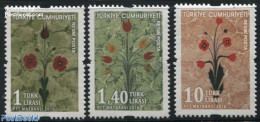 Türkiye 2016 On Service, Flowers 3v, Mint NH, Nature - Flowers & Plants - Altri & Non Classificati