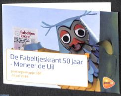 Netherlands 2018 Fabeltjeskrant, Presentation Pack 580, Mint NH, Nature - Performance Art - Owls - Radio And Televisio.. - Unused Stamps