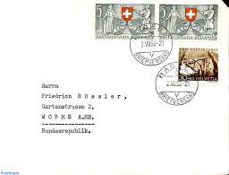 Switzerland 1953 Letter From Basel To Worms, Postal History - Lettres & Documents