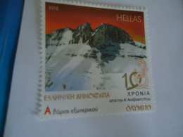 GREECE MNH NO GUM STAMPS 2013 POSTCARDS 2 EYRO OLYMPOS MOUNTAIN - Andere & Zonder Classificatie
