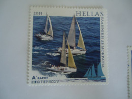 GREECE MNH NO GUM STAMPS 2013 POSTCARDS 2 EYRO BOATS - Andere & Zonder Classificatie